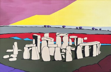 "Cercle de Stonehenge" başlıklı Tablo Anna D. tarafından, Orijinal sanat, Akrilik Ahşap Sedye çerçevesi üzerine monte edilmiş
