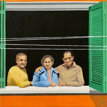 Peinture intitulée "Fenêtre casablancai…" par Anna D., Œuvre d'art originale, Acrylique
