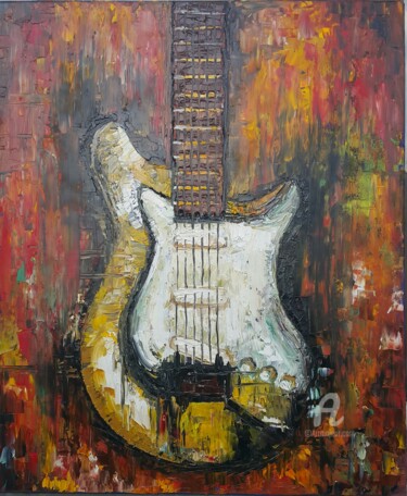 Картина под названием "Гитара" - Анна Доценко, Подлинное произведение искусства, Масло
