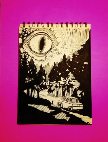 绘画 标题为“Всевиляще око” 由Анна Дроздова, 原创艺术品, 中性笔