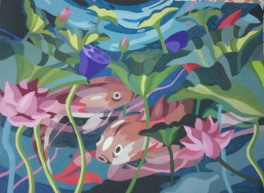 Malerei mit dem Titel "Рибини" von Anna Drozdova, Original-Kunstwerk, Gouache