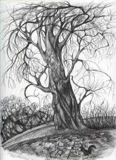 Dibujo titulada "Dancing tree" por Anna Duyunova, Obra de arte original, Otro