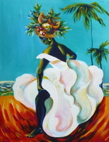 Painting titled "Tropicana" by Anna Duyunova, Original Artwork, Oil