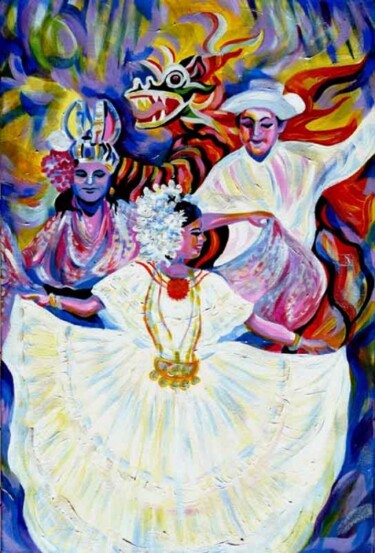 Painting titled "Panama Carnival. Fi…" by Anna Duyunova, Original Artwork, Acrylic