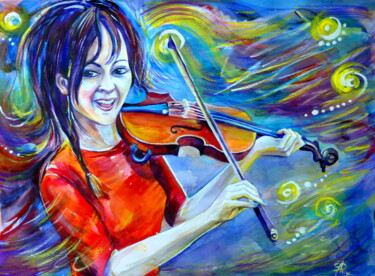 Painting titled "Lindsey Stirling Ma…" by Anna Duyunova, Original Artwork, Other