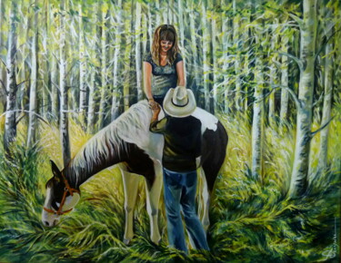 Painting titled "Romantic Summer" by Anna Duyunova, Original Artwork, Acrylic