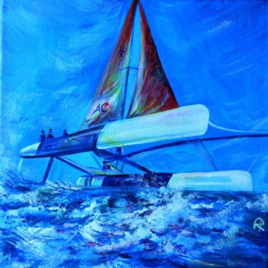 Painting titled "Regatta. Triptych.…" by Anna Duyunova, Original Artwork, Oil