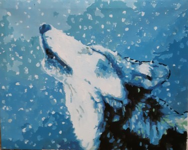 Картина под названием "Волк" - Анна Пилипко, Подлинное произведение искусства, Акрил