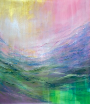 Картина под названием "Туман над озером." - Anna Evtushenko, Подлинное произведение искусства, Акрил