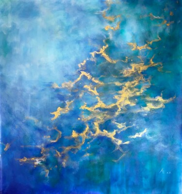 Painting titled "The blue abyss." by Anna Evtushenko, Original Artwork, Acrylic
