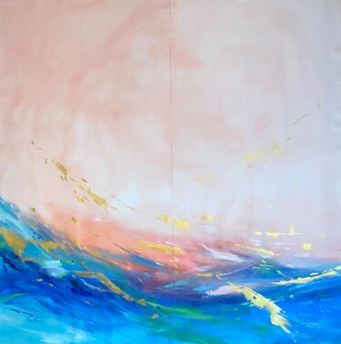 Malerei mit dem Titel "Blue wave." von Anna Evtushenko, Original-Kunstwerk, Acryl