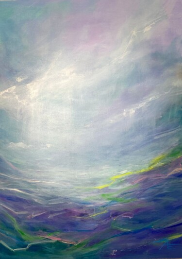 Painting titled "Rain." by Anna Evtushenko, Original Artwork, Acrylic