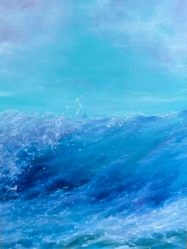 Painting titled "Turquoise." by Anna Evtushenko, Original Artwork, Oil