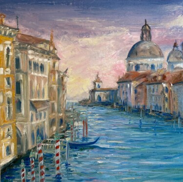 Pittura intitolato "Venice night." da Anna Evtushenko, Opera d'arte originale, Olio