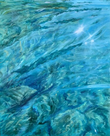 Painting titled "Azure." by Anna Evtushenko, Original Artwork, Oil