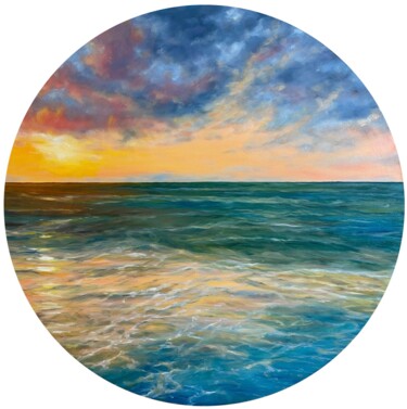 Malerei mit dem Titel "Paradise sunset." von Anna Evtushenko, Original-Kunstwerk, Öl