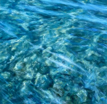 Painting titled "Blue glare." by Anna Evtushenko, Original Artwork, Oil
