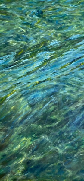 Painting titled "Green overflows." by Anna Evtushenko, Original Artwork, Oil