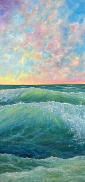 Painting titled "Rainbow sky." by Anna Evtushenko, Original Artwork, Oil