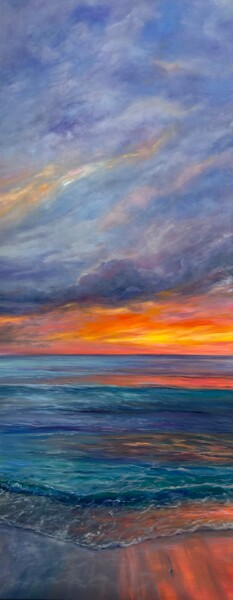 Painting titled "Fiery light." by Anna Evtushenko, Original Artwork, Oil