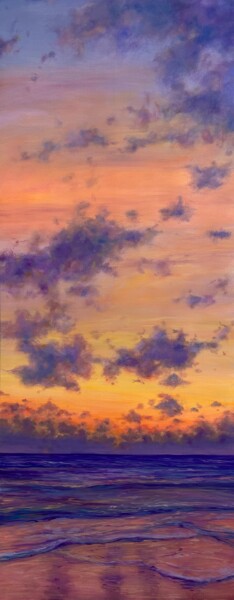 Malerei mit dem Titel "Purple flames." von Anna Evtushenko, Original-Kunstwerk, Öl