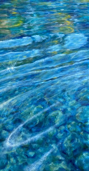Pintura intitulada "Water movement." por Anna Evtushenko, Obras de arte originais, Óleo