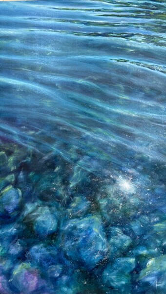 Картина под названием "Tanzanite glow." - Anna Evtushenko, Подлинное произведение искусства, Масло