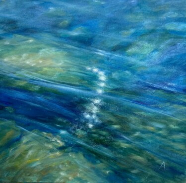 Painting titled "Cold Current." by Anna Evtushenko, Original Artwork, Oil