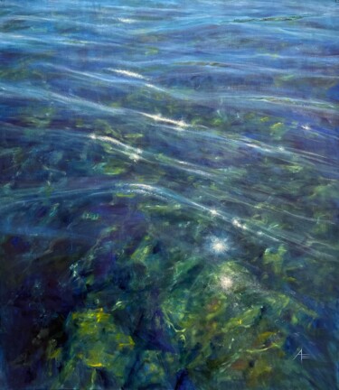 Painting titled "Cold water." by Anna Evtushenko, Original Artwork, Oil