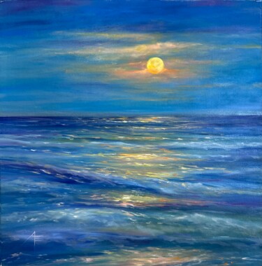 Pintura titulada "Yellow moon." por Anna Evtushenko, Obra de arte original, Oleo