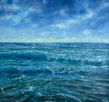 Painting titled "A clear day on the…" by Anna Evtushenko, Original Artwork, Oil