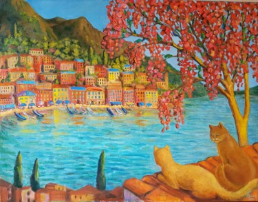 Peinture intitulée "Italian cats" par Anna Fainitskii, Œuvre d'art originale, Huile