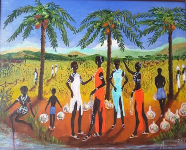 Painting titled "Africa" by Anna Fainitskii, Original Artwork, Oil