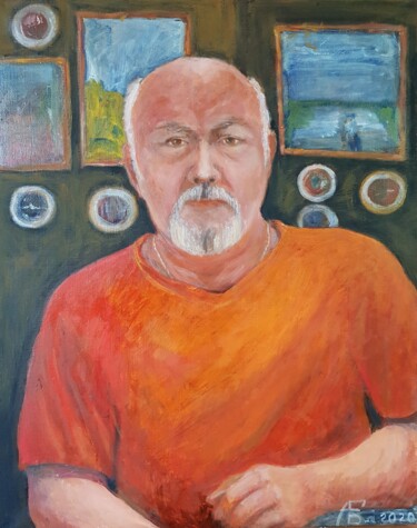 Pintura intitulada "Portrait" por Anna Fainitskii, Obras de arte originais, Óleo