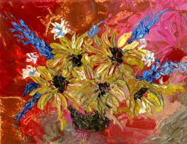 Malerei mit dem Titel "Bouquet of sunflowe…" von Anna Filippova, Original-Kunstwerk, Öl
