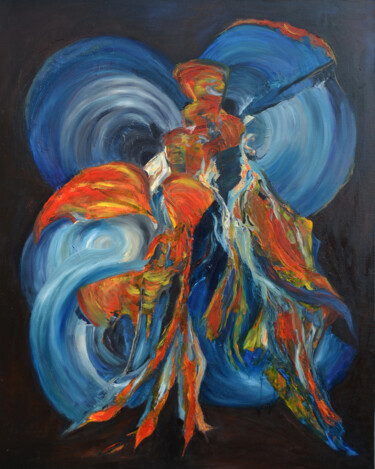 Painting titled "Szklana harfa" by Anna Forycka- Putiatycka, Original Artwork, Oil