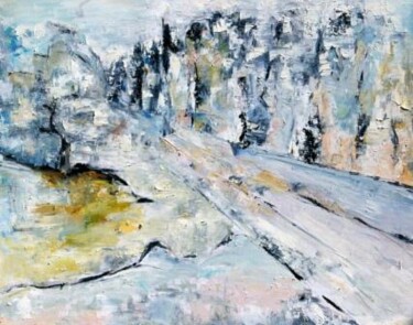 Painting titled "„Interupted road”" by Anna Forycka- Putiatycka, Original Artwork, Oil