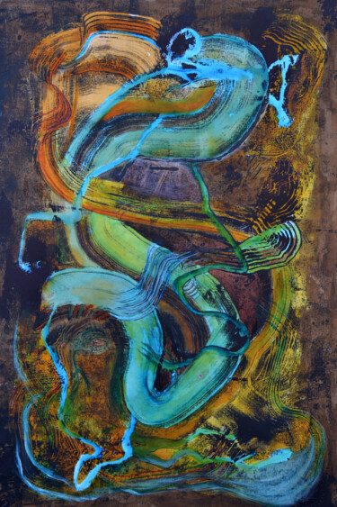 Картина под названием "Odlegly dźwięk oboju" - Anna Forycka- Putiatycka, Подлинное произведение искусства, Монотип