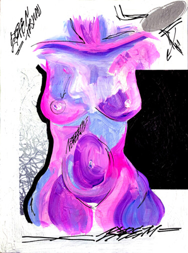 Painting titled "The woman body. Can…" by Anna Gaikovich, Original Artwork, Acrylic