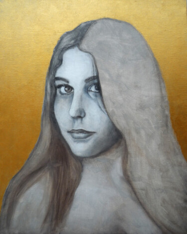 Peinture intitulée "Golden Girl" par Anna Gianotti, Œuvre d'art originale, Acrylique