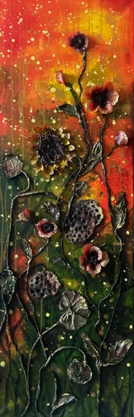 Картина под названием "Sommer Blumen" - Anna Gold, Подлинное произведение искусства, Акрил