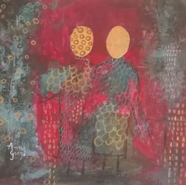 Painting titled "Les promis" by Anna Grazi, Original Artwork, Acrylic