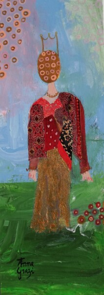 Malerei mit dem Titel "La princesse sous l…" von Anna Grazi, Original-Kunstwerk, Acryl