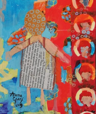 Pittura intitolato "Petite fille au bor…" da Anna Grazi, Opera d'arte originale, Acrilico