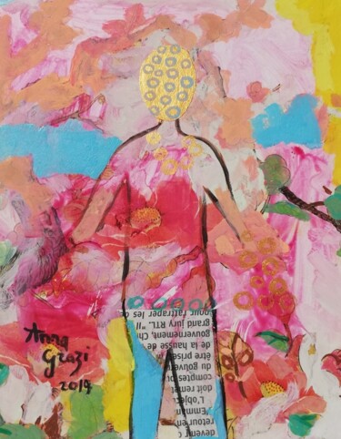 Картина под названием "Jeune homme dans le…" - Anna Grazi, Подлинное произведение искусства, Акрил