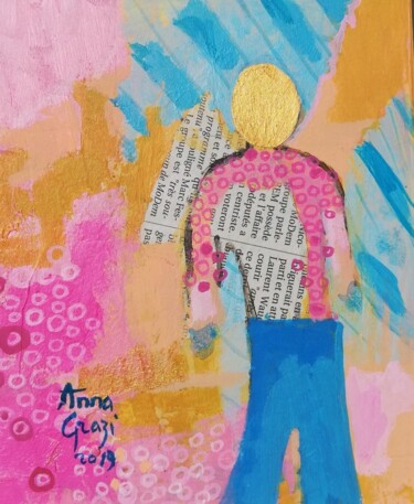 Pintura intitulada "Le jeune amoureux" por Anna Grazi, Obras de arte originais, Acrílico