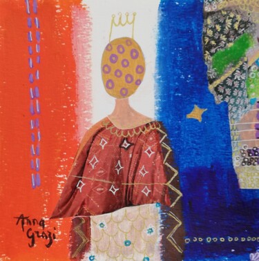 Peinture intitulée "Princesse un matin…" par Anna Grazi, Œuvre d'art originale, Acrylique