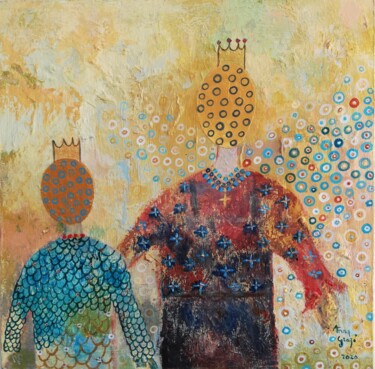 Peinture intitulée "La reine et le prin…" par Anna Grazi, Œuvre d'art originale, Acrylique