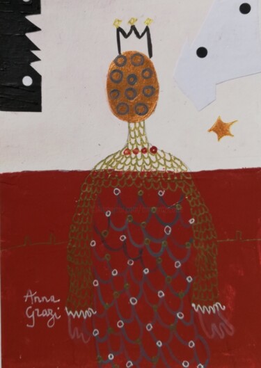 Картина под названием "La jeune reine Mari…" - Anna Grazi, Подлинное произведение искусства, Акрил
