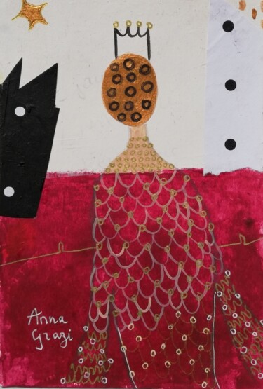 Schilderij getiteld "Princesse Amalia  #…" door Anna Grazi, Origineel Kunstwerk, Acryl